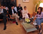 Cristina Fernández dialogó con los periodistas sobre la charla con representantes de empresas norteamericanas.